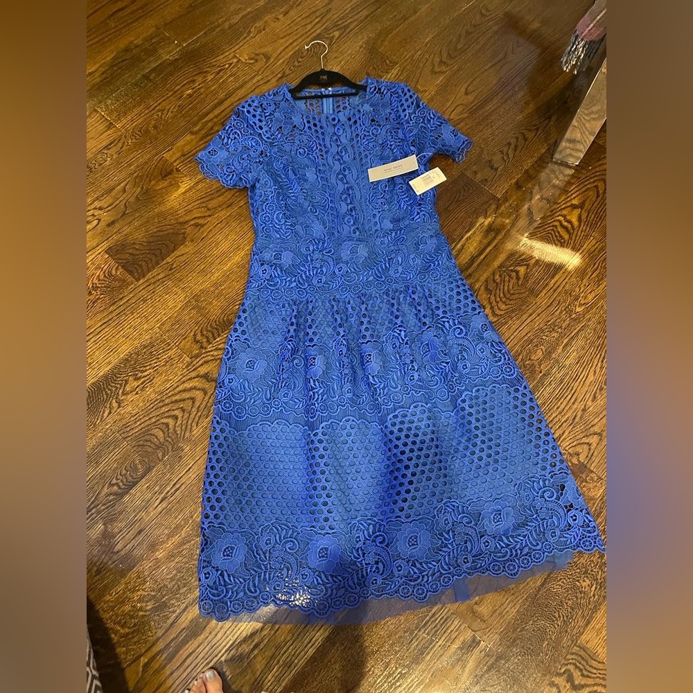 Lace blue dress Teri Jon size 10